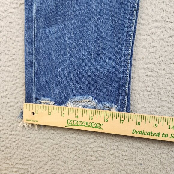 Women's 26x26 Straight Crop Free People We the Free Jeans Baggy Button Fly Denim - Picture 8 of 11